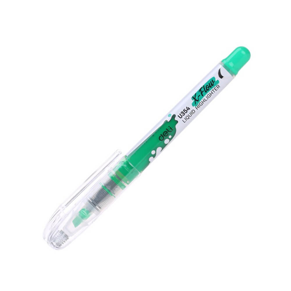 Textmarker Lichid Deli X-Flow, Verde, Varf Tesit