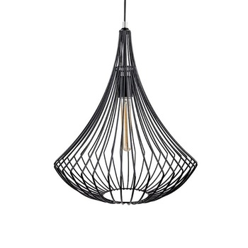 Lampa suspendata, Loft, metal, sarma, negru, 40 cm Lampa suspendata, Loft, metal, sarma, negru, 40 cm
