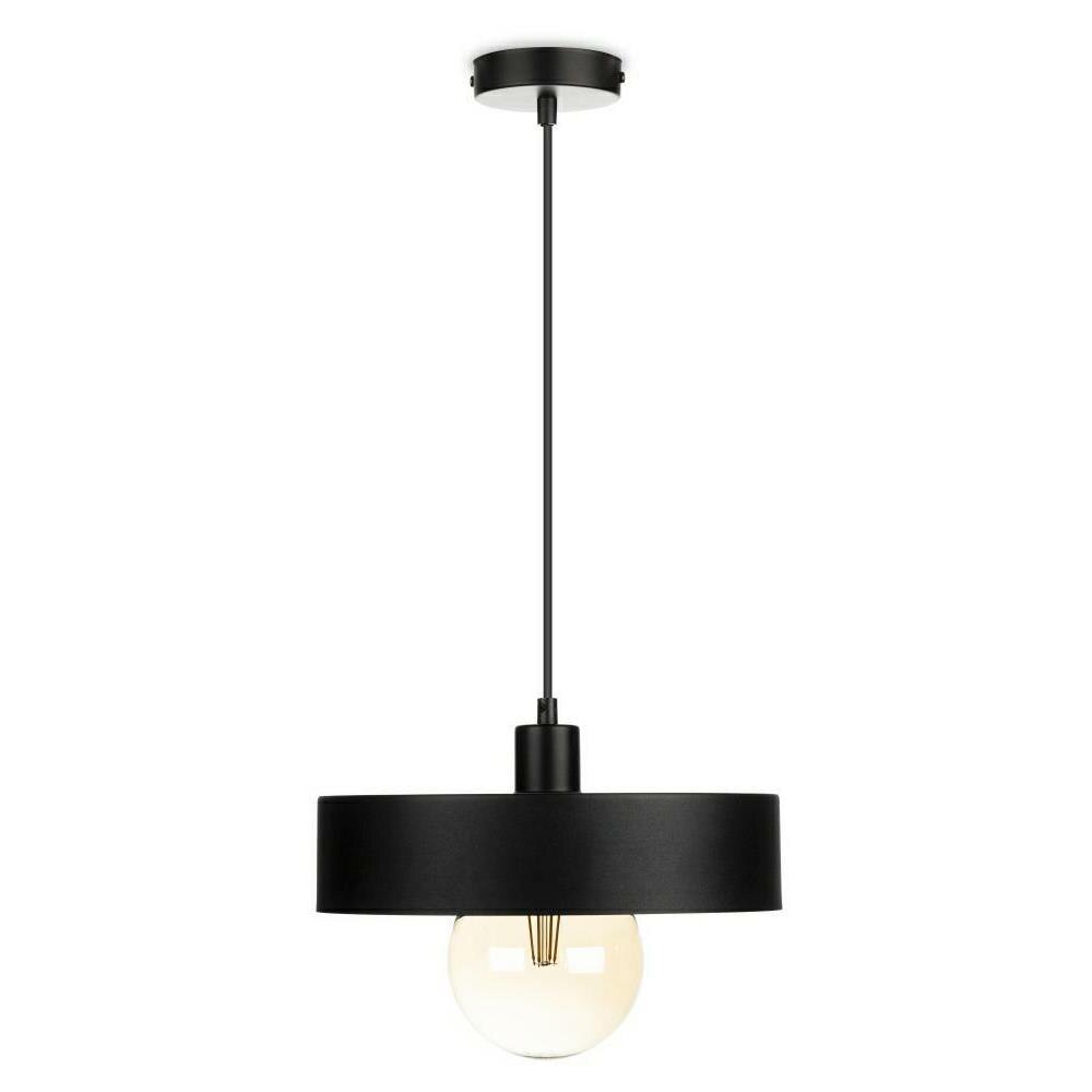 Lampa suspendata, Loft, metal, negru, 20 cm