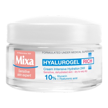 Crema hidratanta Mixa Hyalurogel Rich cu acid hialuronic pentru ten uscat, 50 ml Crema hidratanta Mixa Hyalurogel Rich cu acid hialuronic pentru ten uscat, 50 ml