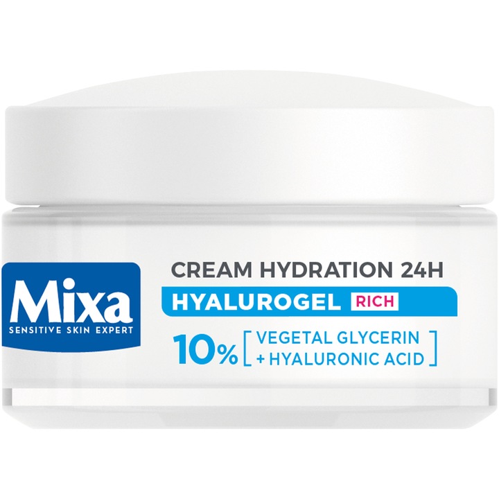 Crema hidratanta Mixa Hyalurogel Rich cu acid hialuronic pentru ten uscat, 50 ml