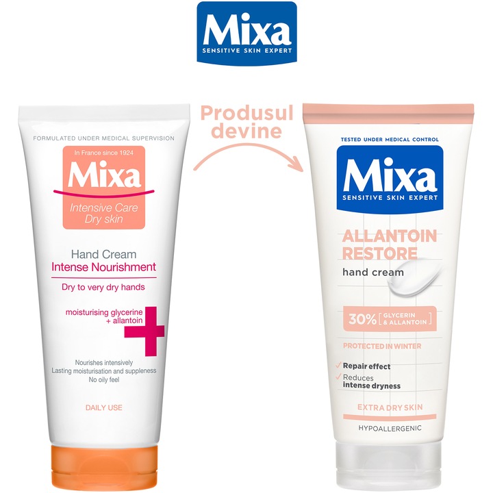 Crema de maini reparatoare Mixa Regenerating Surgras, 100 ml