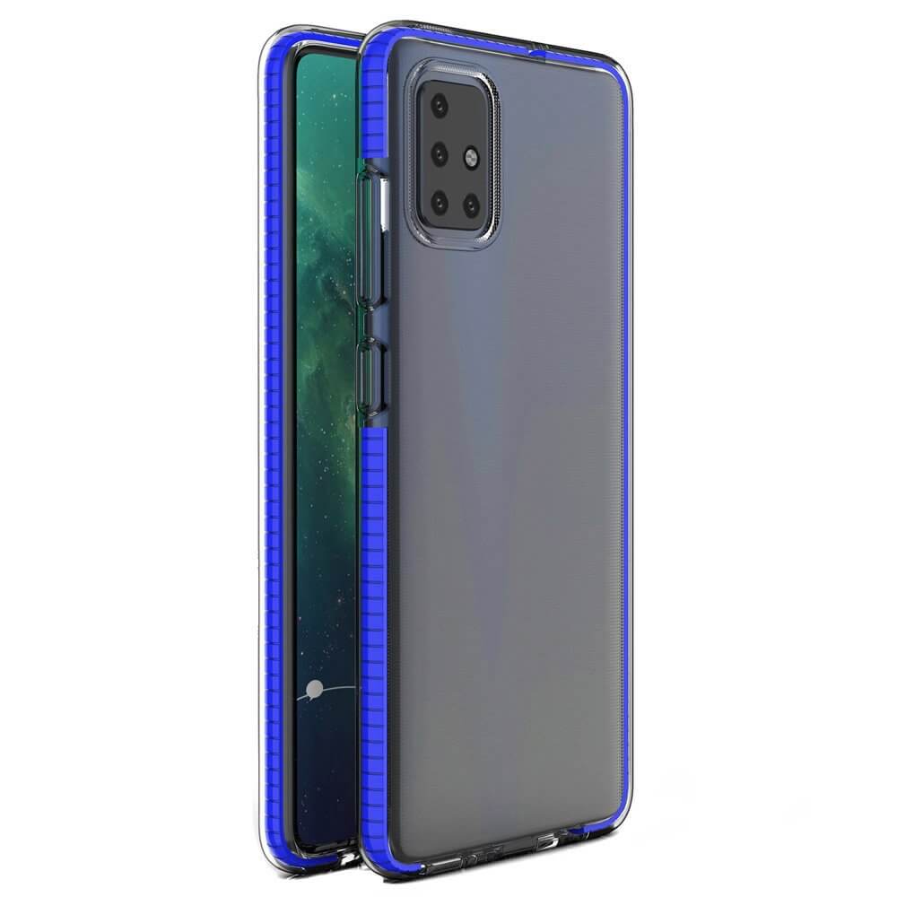 Husa Pentru Samsung Galaxy A21S, Spring Case, TPU Gel, cu Rama, Albastru Inchis