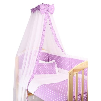 Baldachin mov cu buline albe, 160 x 300 cm Baldachin mov cu buline albe, 160 x 300 cm