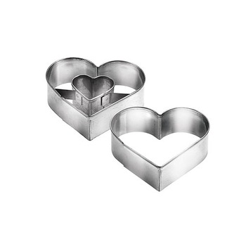 Set 2 forme fursecuri inima Tescoma, Metal, Argintiu Set 2 forme fursecuri inima Tescoma, Metal, Argintiu