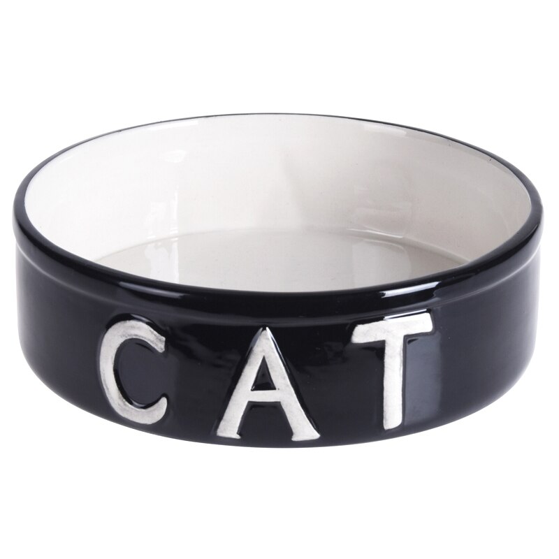 Bol portelan, pentru hrana animale, imprimeu Cat, 18 cm