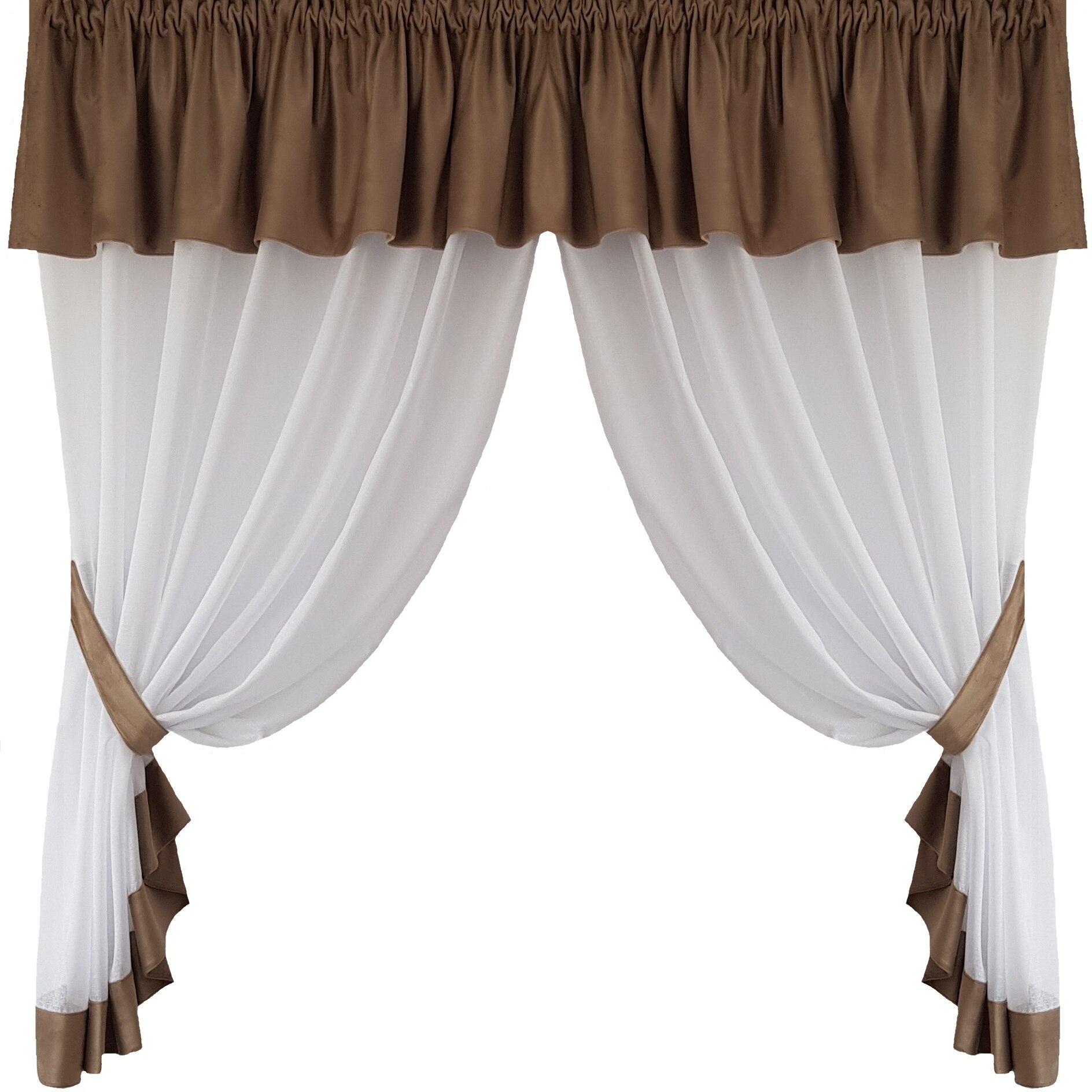 Perdea Decorint confectionata (PB.575), Alb, catifea grej, 300 x 150