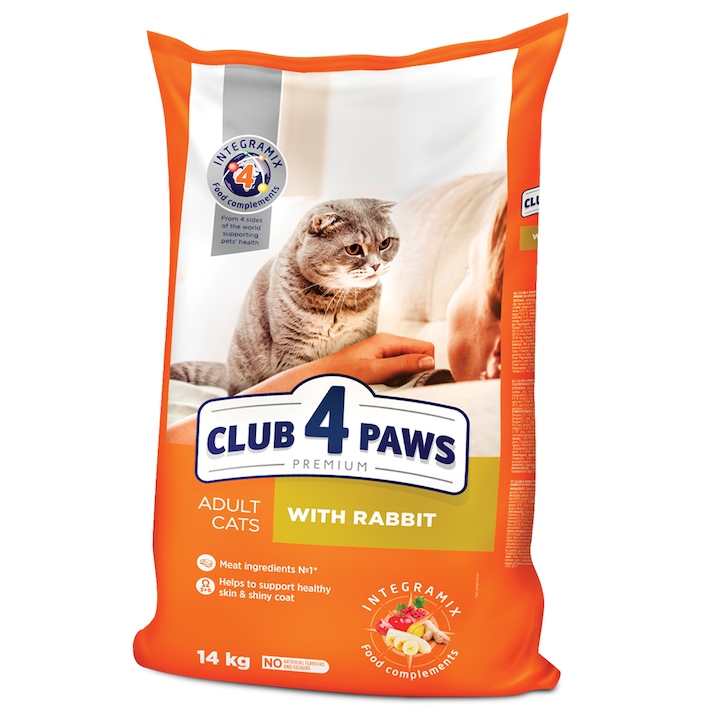 hrana uscata completa club 4 paws pentru pisici adulte - cu iepure 14 kg imagen 18_1_
6