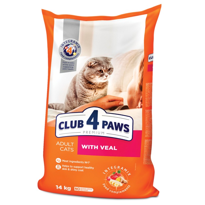 Hrana uscata completa Club 4 Paws Premium pentru pisici adulte - cu Vita, 14 kg