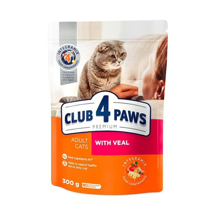 Hrana uscata completa Club 4 Paws Premium pentru pisici adulte - cu Vita, 0.3 kg