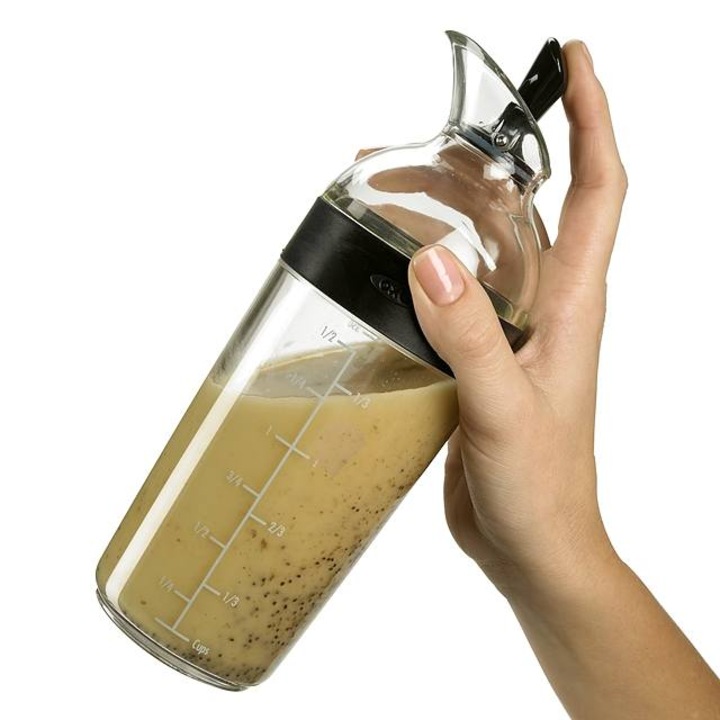 OXO Shaker, műanyag / szilikon, átlátszó / fekete, 350 ml
