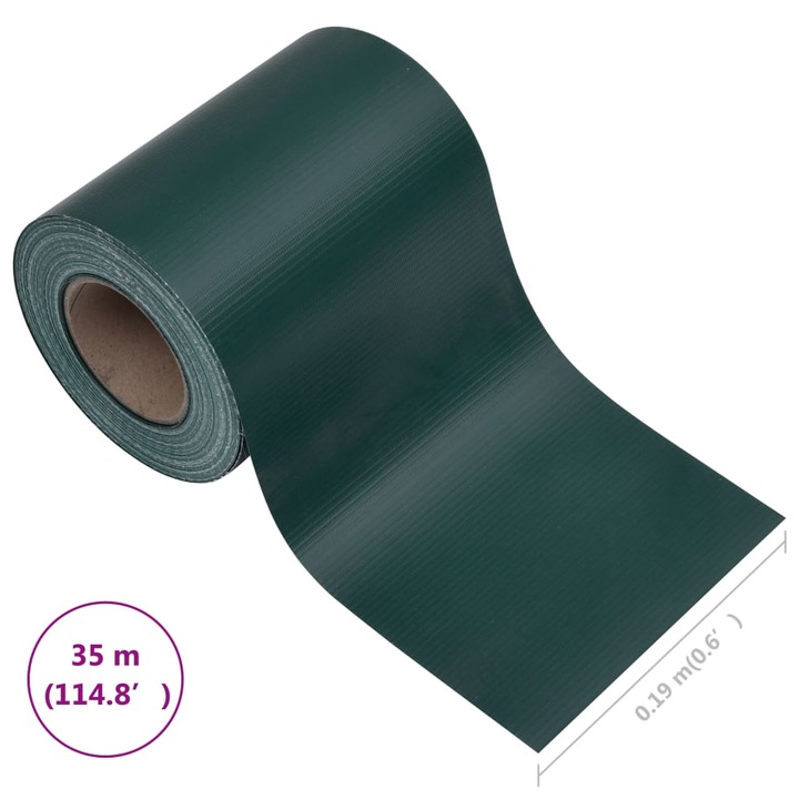 Panou de gard pentru intimitate in gradina, PVC, 35 x 0.19 m, verde