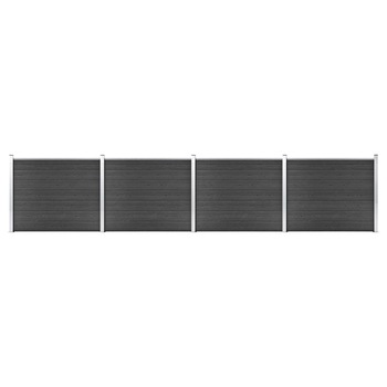 Set de 28 panouri de gard cu stalpi, vidaXL, Lemn compozit, 699 x 146 cm, Gri Set de 28 panouri de gard cu stalpi, vidaXL, Lemn compozit, 699 x 146 cm, Gri