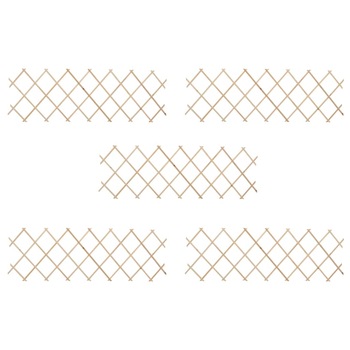 Set de 5 panouri de gard, vidaXL, Lemn de salcie, 180 x 60 cm, Maro deschis Set de 5 panouri de gard, vidaXL, Lemn de salcie, 180 x 60 cm, Maro deschis