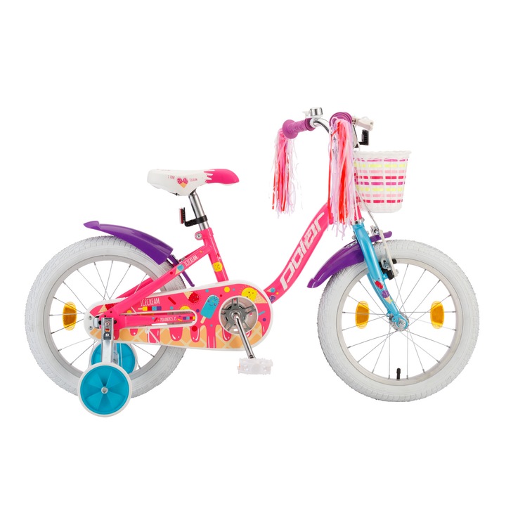Icecream Polar Kids Bicycle - 16 hüvelykes, rózsaszín-lila