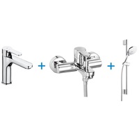 Pachet baterii Roca L20: baterie lavoar Cold Start + baterie cada dus + set dus, para dus, bara dus, furtun dus