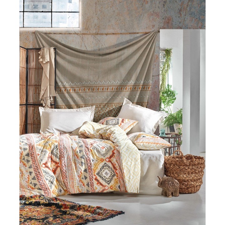 Kétszemélyes ágynemű garnitúra Jamila - Beige Cotton Box, 100% renforcé pamut