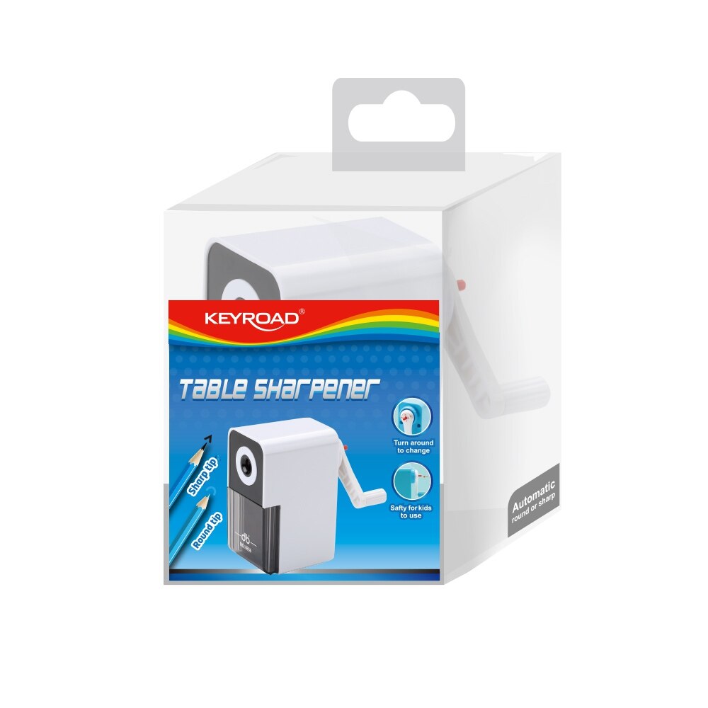 Ascutitoare plastic mecanica KEYROAD KR971767, alb cu negru