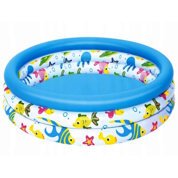 Piscina gonflabila cu 2 inele, Zola®, model marin, 102x25 cm, 101 litri Piscina gonflabila cu 2 inele, Zola®, model marin, 102x25 cm, 101 litri