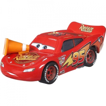 Masinuta metalica Fulger McQueen cu con Cars, Mattel, 8 cm Masinuta metalica Fulger McQueen cu con Cars, Mattel, 8 cm