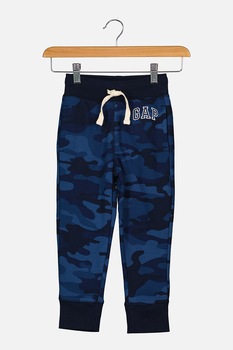 GAP, Pantaloni sport cu logo brodat, Albastru GAP, Pantaloni sport cu logo brodat, Albastru
