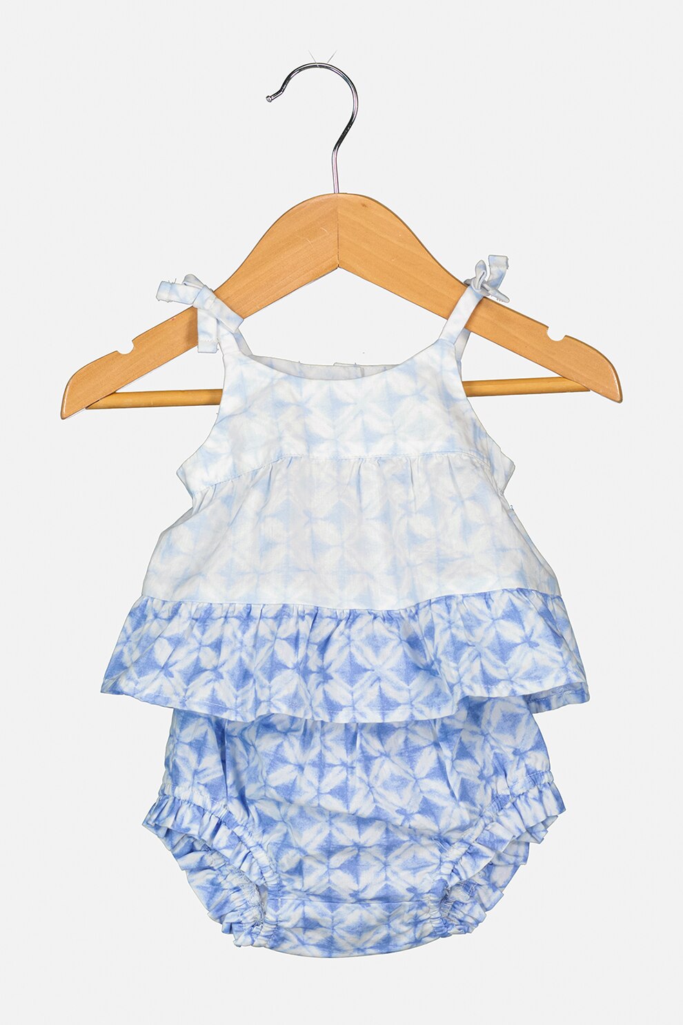 GAP, Set de top si chiloti - 2 piese, Alb/Albastru