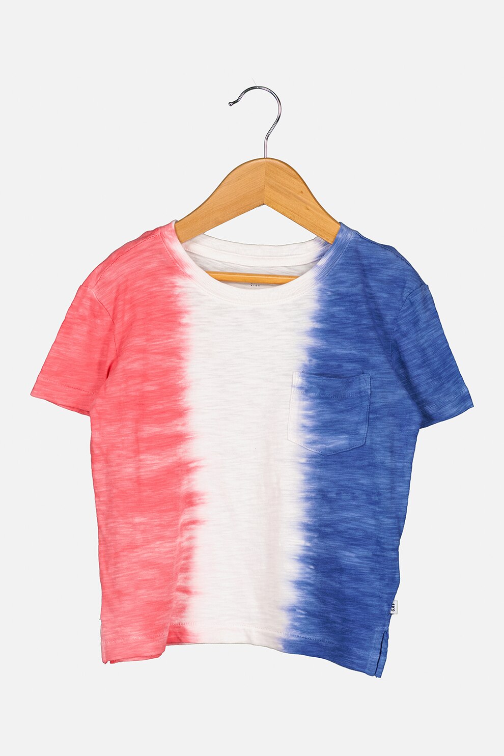 GAP, Tricou de bumbac organic cu model tie-dye, Corai/alb/albastru
