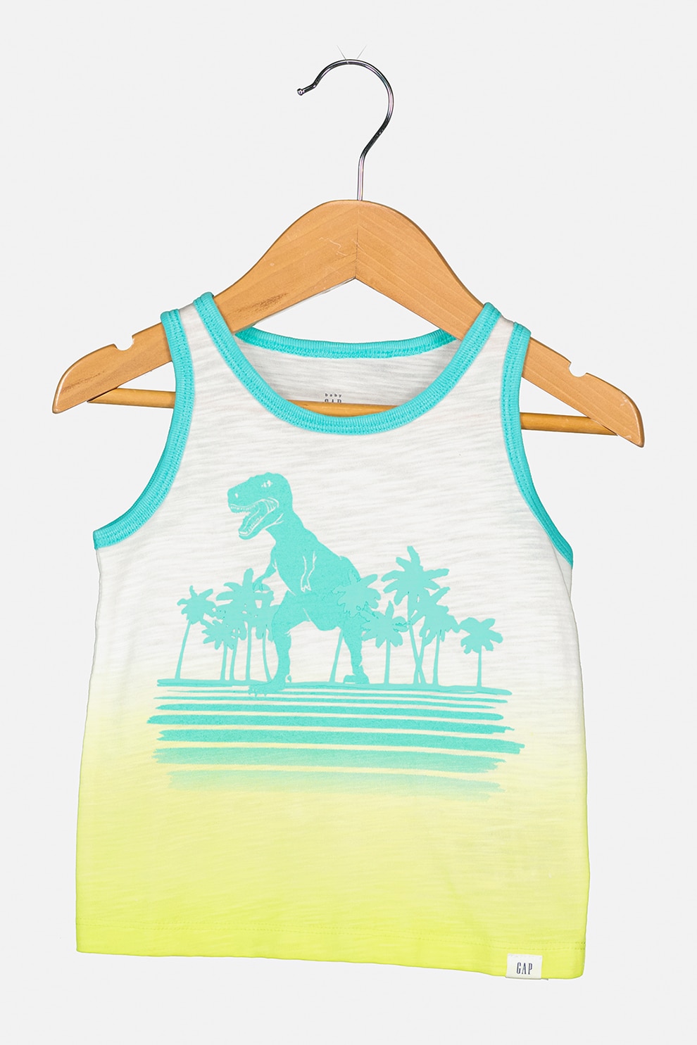 GAP, Top de bumbac cu imprimeu tie-dye, galben, alb, verde menta