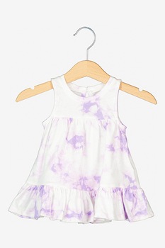 GAP, Rochie evazata cu imprimeu tie-dye, Alb/Purpuriu GAP, Rochie evazata cu imprimeu tie-dye, Alb/Purpuriu