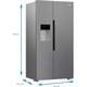 Хладилник Side by side Beko GN162341XBN, 571 л, NeoFrost Dual Cooling, Диспенсър за вода/лед, Поставка за бутилки, Touch control, HarvestFresh, Компресор Inverter, Клас E, H 179 см, Metal Look