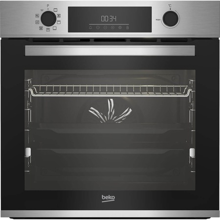 Cuptor incorporabil Beko BBIM12300XPSE, Electric, 72 l, Autocuratare pirolitica, AEROperfect, SoftClose door, SteamShine, Clasa A+, Grill, Display LED, Inox