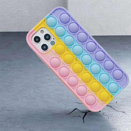 Husa PopIt G-Tech pentru Samsung Galaxy A52 4G (SM-A525), Push Pop Bubble Fidget, Antisoc, Jucarie antistres si husa de protectie, Silica Gel, Multicolor