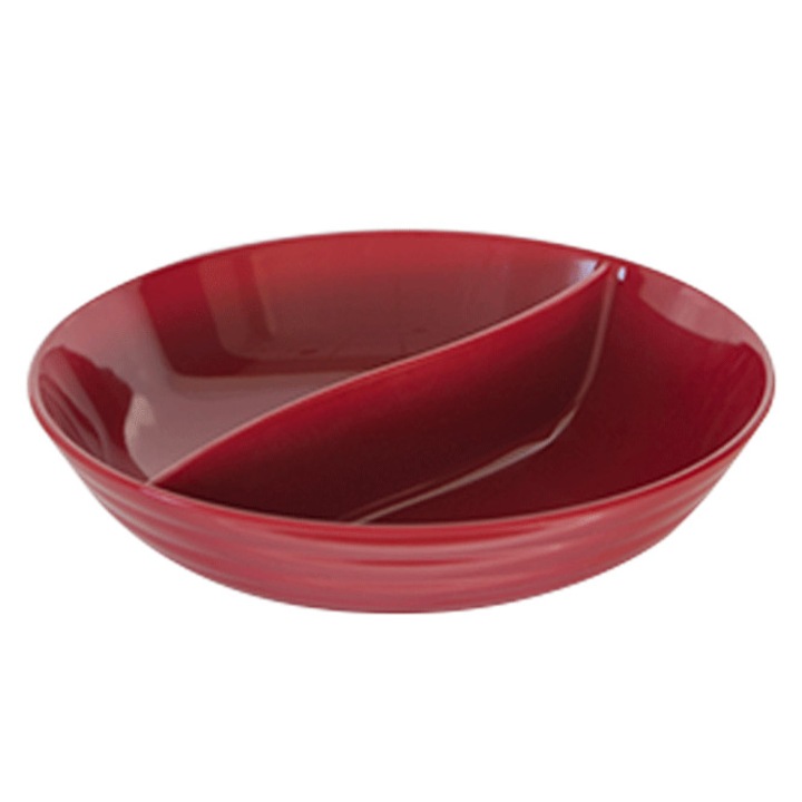 Bol rotund cu doua compartimente CULINARO 33xh9 cm rosu