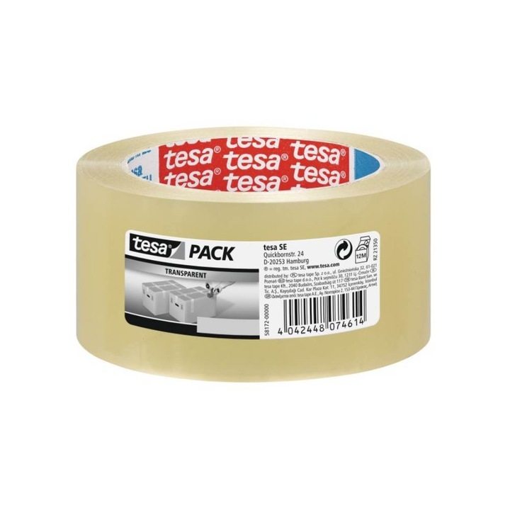 Banda Adeziva Transparenta Acril Tesa, 48mm x 66m