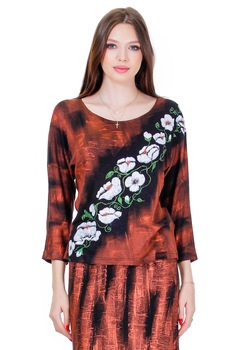 Bluza, Liza Panait, R2442, jerse, negru/aramiu Bluza, Liza Panait, R2442, jerse, negru/aramiu