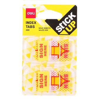 Index Adeziv Plastic, Deli Stick Up, Model “Semneaza Aici”, 44x25 mm, 100 File Index Adeziv Plastic, Deli Stick Up, Model “Semneaza Aici”, 44x25 mm, 100 File