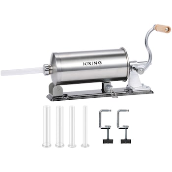 Masina de umplut carnati Kring Cuisine, 5.5 Kg, 4 palnii incluse Masina de umplut carnati Kring Cuisine, 5.5 Kg, 4 palnii incluse