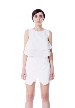 Bluza de dama, volane suprapuse, KVINNA, alb Bluza de dama, volane suprapuse, KVINNA, alb