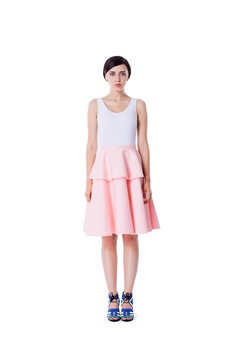 Fusta bie cu peplum, KVINNA, roz Fusta bie cu peplum, KVINNA, roz