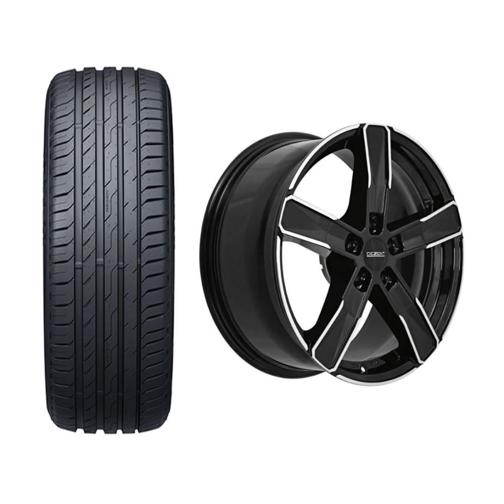 Roata completa Mercedes GLC, GLC Coupe janta aliaj Dezent SF dark 5x112, 19 inch si anvelopa vara Nexen N'Fera Sport SUV 235/55R19 105V/XL si Senzor presiune ALCAR