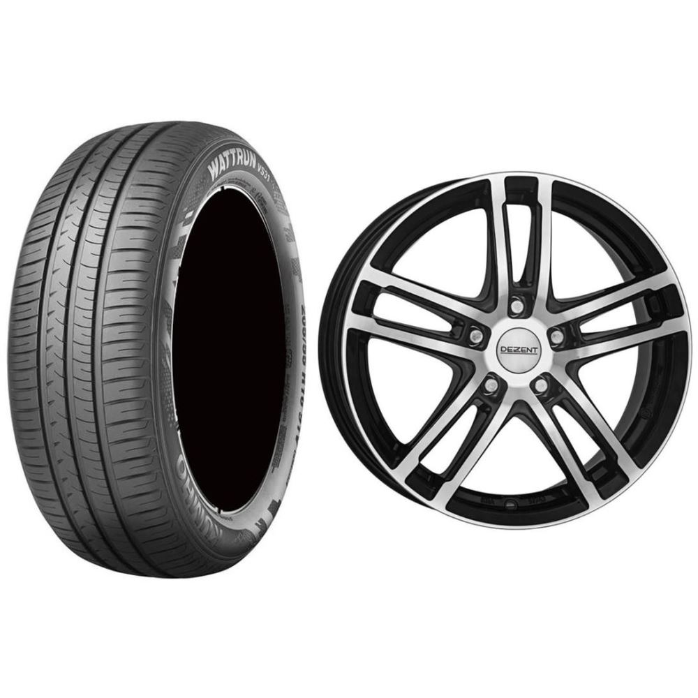 Roata completa Renault Megane RFB janta aliaj Dezent TZ dark 5x114.3, 16 inch si anvelopa vara Kumho VS31 205/55R16 91V si Senzor presiune ALCAR