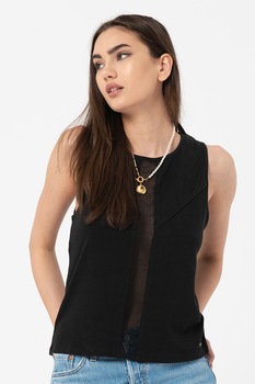 O'Neill, Top cu decolteu la baza gatului si insertii de plasa Nolita, Negru O'Neill, Top cu decolteu la baza gatului si insertii de plasa Nolita, Negru