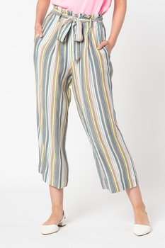 O'Neill, Pantaloni din viscoza cu talie inalta, Verde/Roz O'Neill, Pantaloni din viscoza cu talie inalta, Verde/Roz