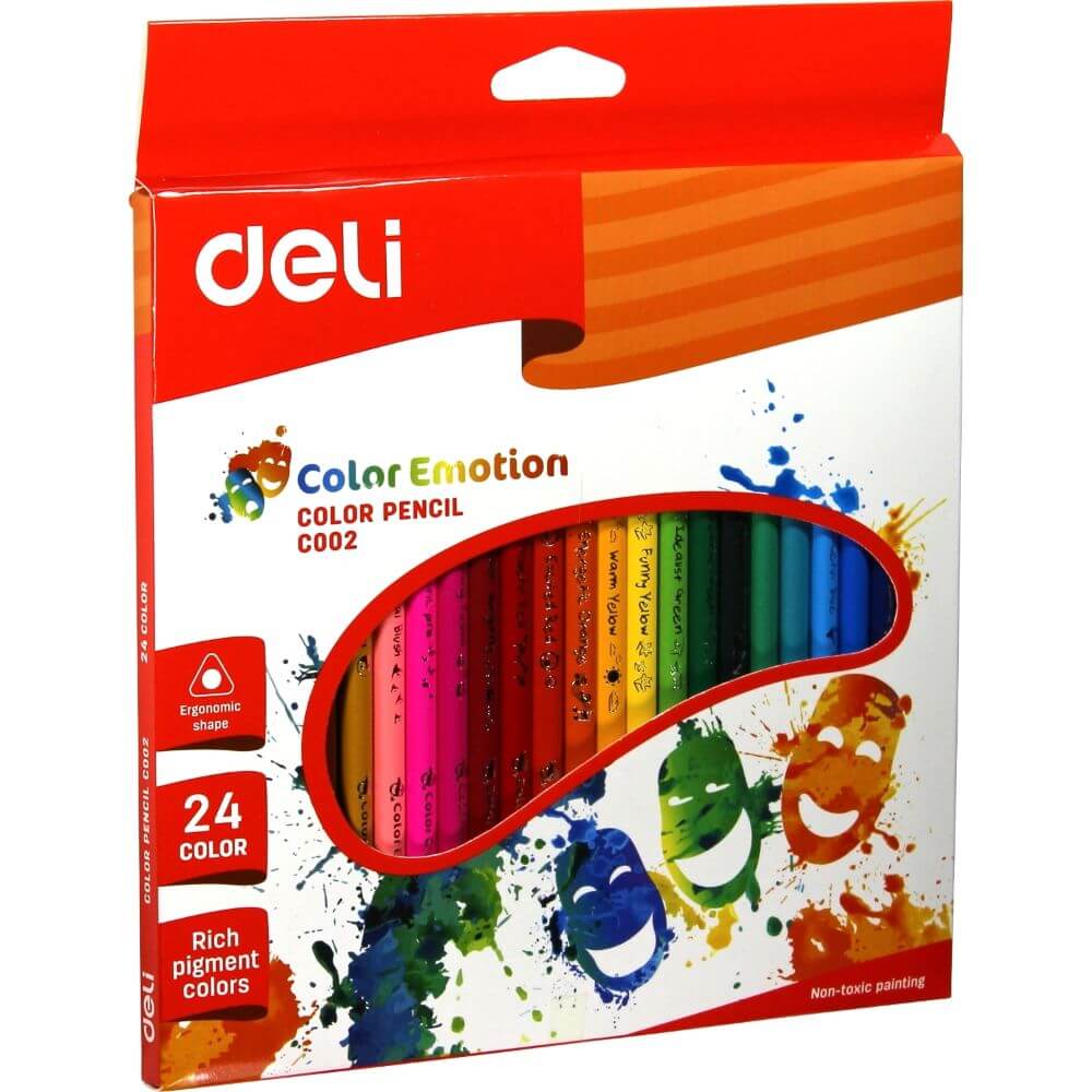 Creione Colorate Deli Color Emotion, 24 Culori/Set