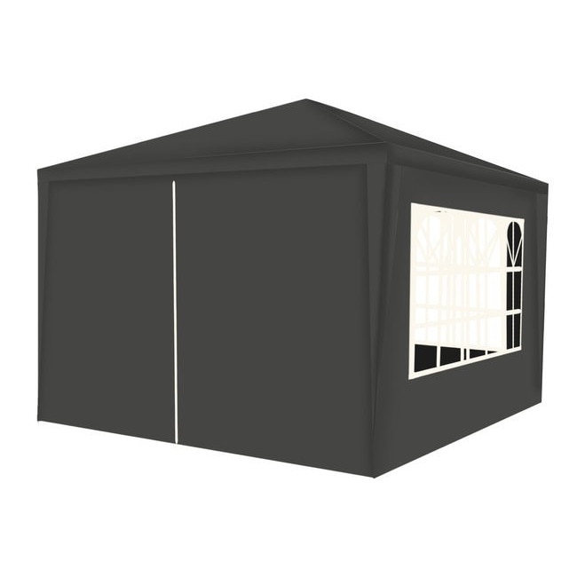 Cort Pavilion De Gradina, 3x3 metri, 4 Pereti Laterali Cu Ferestre, Gri