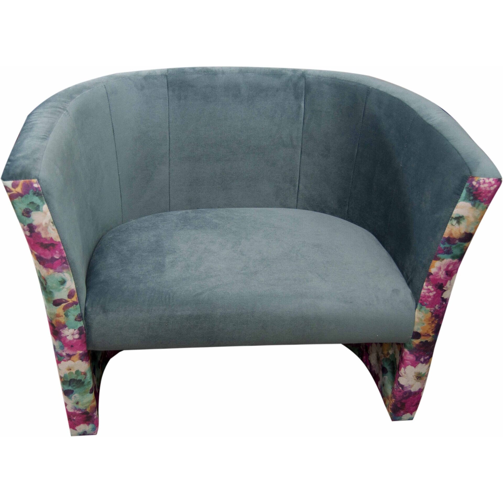 Canapea 2 locuri Sani Eva,110/67/83 cm, Albastru cu flori