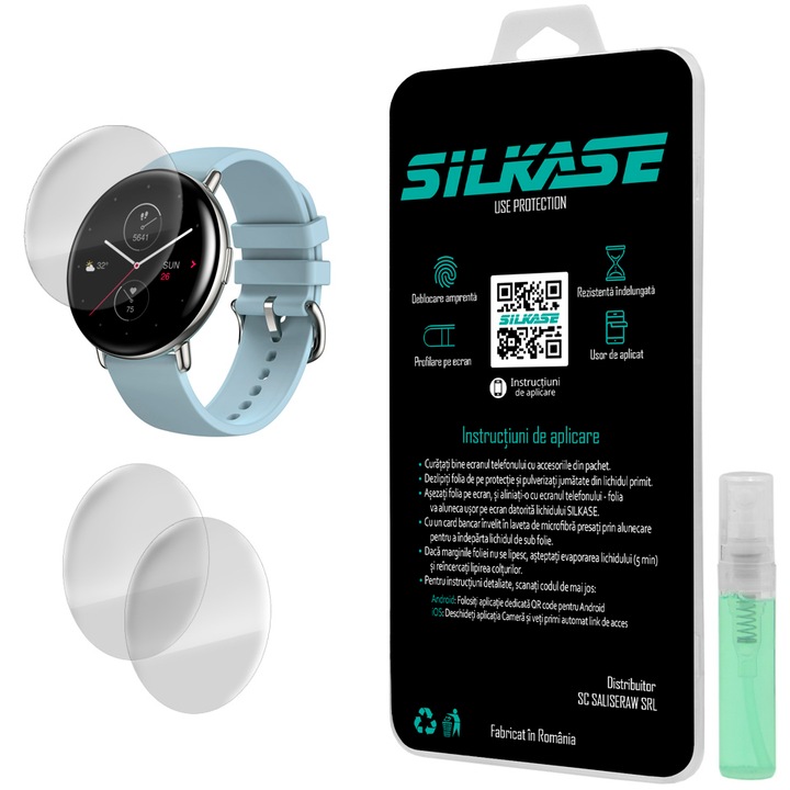 3 db szilikon SILKASE regenerálódó fólia Amazfit ZEPP E rotund, Full-display