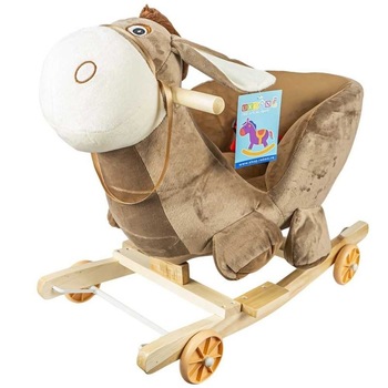 Balansoar bebelusi, Roben Toys, Magarus cu roti, centura siguranta, lemn si plus Balansoar bebelusi, Roben Toys, Magarus cu roti, centura siguranta, lemn si plus