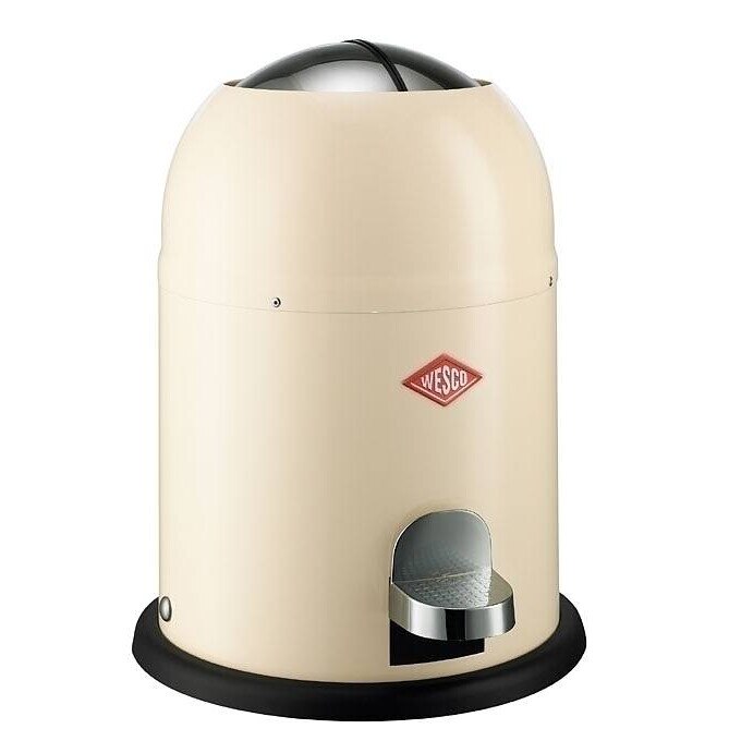 Cos de gunoi cu pedala Wesco, Single Master, Otel, Bej, 9 l