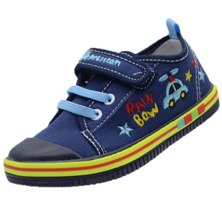 Платнени маратонки за момче American Club TEN43/21B-23, Navy Blue 23 EU